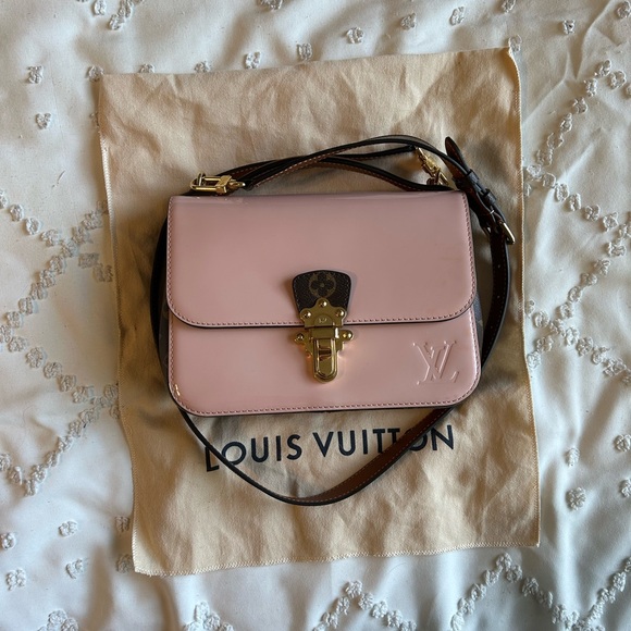 Louis Vuitton Blush Pink Cherrywood Handbag Vernis with Monogram Canvas BB - Picture 2 of 5